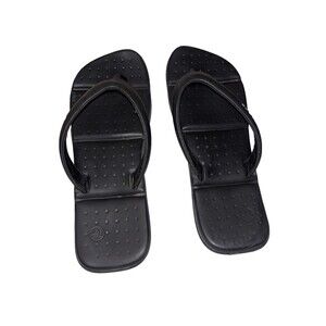 Crocs Flip Flops Captiva Cushioned Black in Women sz 8 Thong Beach Pool Sandals